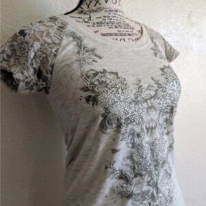 Miss Me Y2K Mcbling Lace Panel Mall Goth Blouse